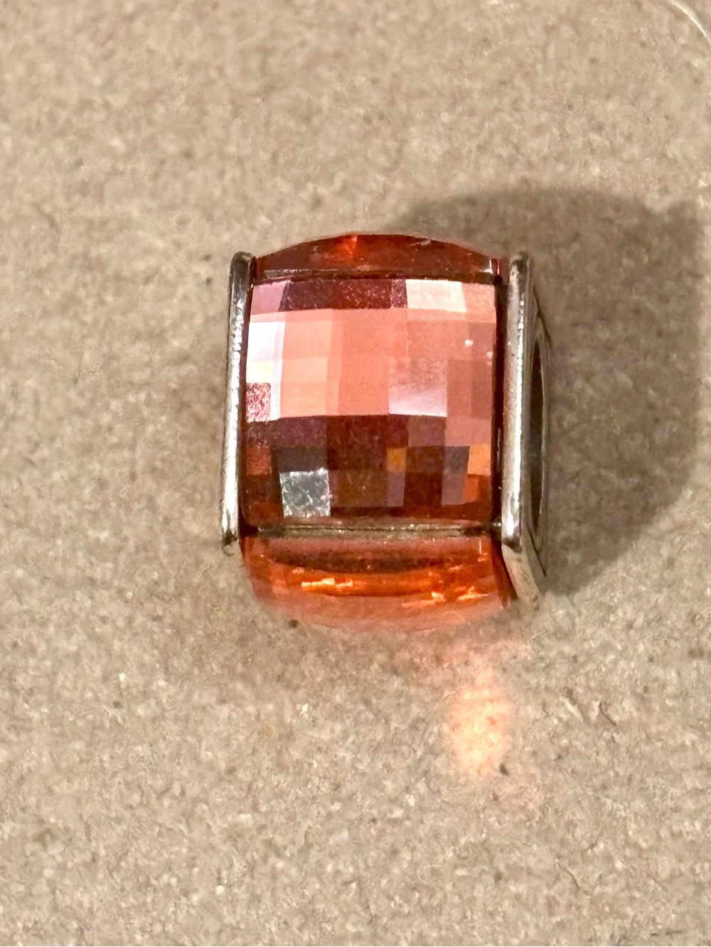 🆕Listing! 🆕 Brighton Ice Cube Bead in Salmon Dark pink crystal cube Retired